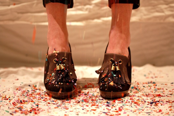 NYE Looks Shoes and Confetti
