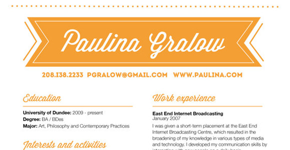 resume header templates