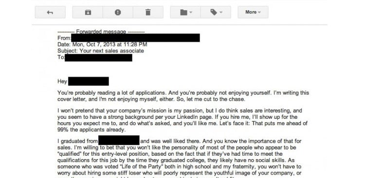 The Worst Cover Letter Ever Written (Literally)